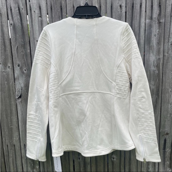 NWT Athleta Moto Jacket Women's Size Large Ivory Zip Up - Picture 12 of 14